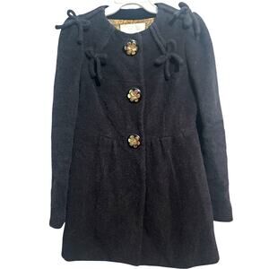 Anthropologie Leifsdottir Wool Peacoat Black Size 4